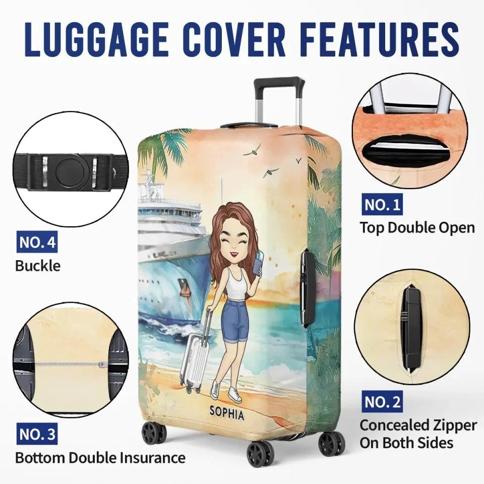 The Sea Is Calling - Travel Personalized Custom Luggage Cover - Holiday Vacation Gift, Gift For Adventure Travel Lovers 5 The Sea Is Calling - Travel Personalized Custom Luggage Cover - Holiday Vacation Gift, Gift For Adventure Travel Lovers - Image 5