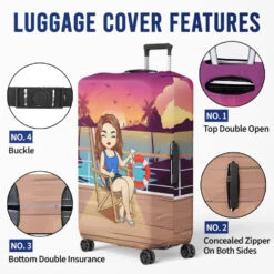 The Girl Who Loves Cruising - Travel Personalized Custom Luggage Cover - Holiday Vacation Gift, Gift For Adventure Travel Lovers 10 The Girl Who Loves Cruising - Travel Personalized Custom Luggage Cover - Holiday Vacation Gift, Gift For Adventure Travel Lovers -Pawfect House Store 6639e1ebc56e1
