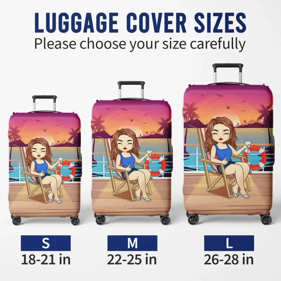 The Girl Who Loves Cruising - Travel Personalized Custom Luggage Cover - Holiday Vacation Gift, Gift For Adventure Travel Lovers 6 The Girl Who Loves Cruising - Travel Personalized Custom Luggage Cover - Holiday Vacation Gift, Gift For Adventure Travel Lovers - Image 6
