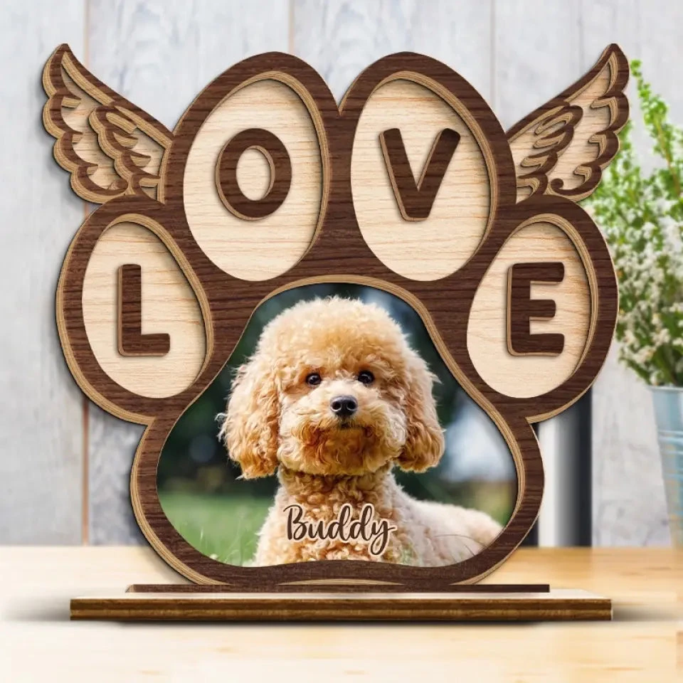 Custom Photo My Love For You Is Forever - Memorial Personalized Custom Shaped 2-Layered Wooden Plaque With Flat Stand - House Warming Gift For Pet Owners, Pet Lovers 3 Custom Photo My Love For You Is Forever - Memorial Personalized Custom Shaped 2-Layered Wooden Plaque With Flat Stand - House Warming Gift For Pet Owners, Pet Lovers - Image 3