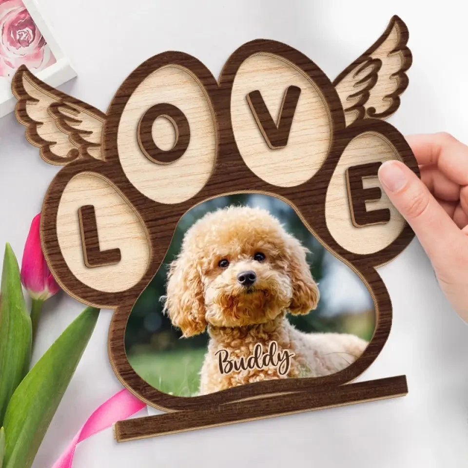 Custom Photo My Love For You Is Forever - Memorial Personalized Custom Shaped 2-Layered Wooden Plaque With Flat Stand - House Warming Gift For Pet Owners, Pet Lovers 4 Custom Photo My Love For You Is Forever - Memorial Personalized Custom Shaped 2-Layered Wooden Plaque With Flat Stand - House Warming Gift For Pet Owners, Pet Lovers - Image 4