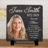 Custom Photo The Memory Becomes A Treasure - Memorial Personalized Custom Square Shaped Memorial Stone - Sympathy Gift For Family Members