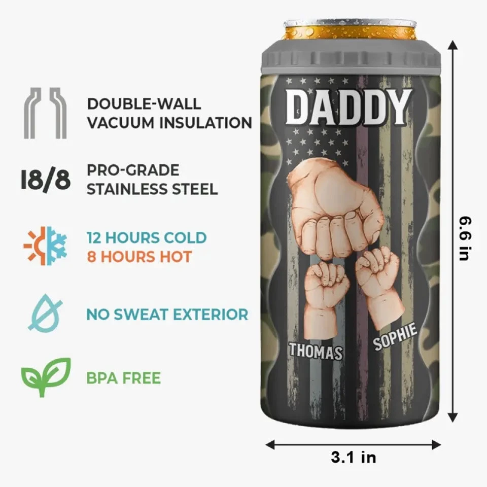 Dear Father, Great Job - Personalized Custom 4 In 1 Can Cooler Tumbler - Father's Day, Birthday Gift For Dad, Grandpa 5 Dear Father, Great Job - Personalized Custom 4 In 1 Can Cooler Tumbler - Father's Day, Birthday Gift For Dad, Grandpa - Image 5