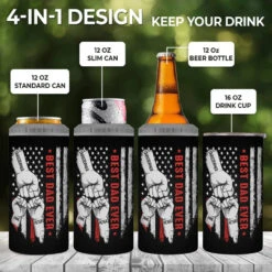 Behind Every Great Child - Personalized Custom 4 In 1 Can Cooler Tumbler - Father's Day, Birthday Gift For Dad, Grandpa -Pawfect House Store 663b3057cf4e2