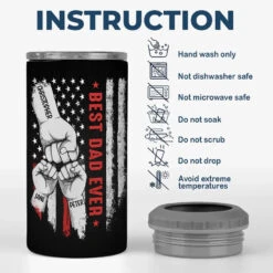 Behind Every Great Child - Personalized Custom 4 In 1 Can Cooler Tumbler - Father's Day, Birthday Gift For Dad, Grandpa -Pawfect House Store 663b3058f0055