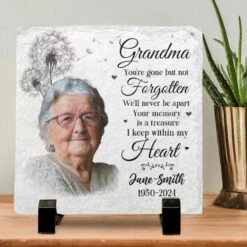 Custom Photo Your Life Was A Blessing - Memorial Personalized Custom Square Shaped Memorial Stone - Sympathy Gift For Family Members -Pawfect House Store 663b55fe211b3