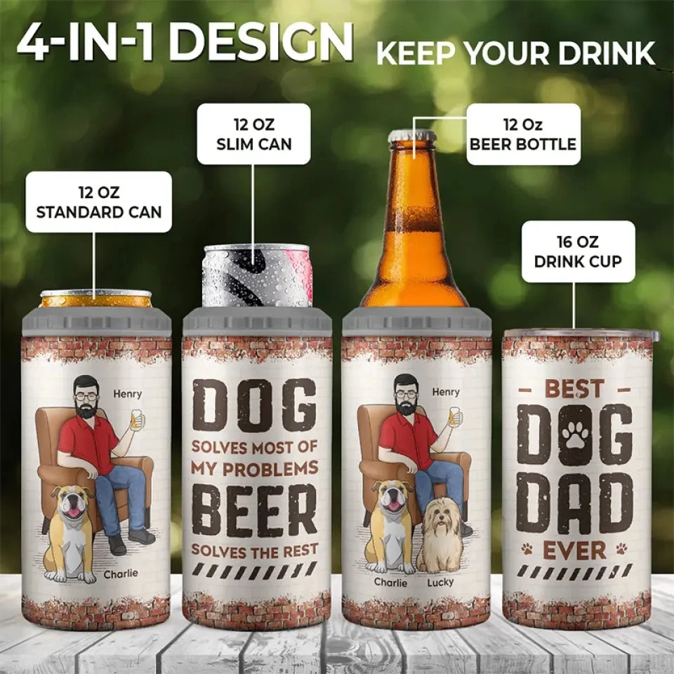 My Mates Are Dog And Beer - Dog Personalized Custom 4 In 1 Can Cooler Tumbler - Father's Day, Gift For Pet Owners, Pet Lovers 4 My Mates Are Dog And Beer - Dog Personalized Custom 4 In 1 Can Cooler Tumbler - Father's Day, Gift For Pet Owners, Pet Lovers - Image 4