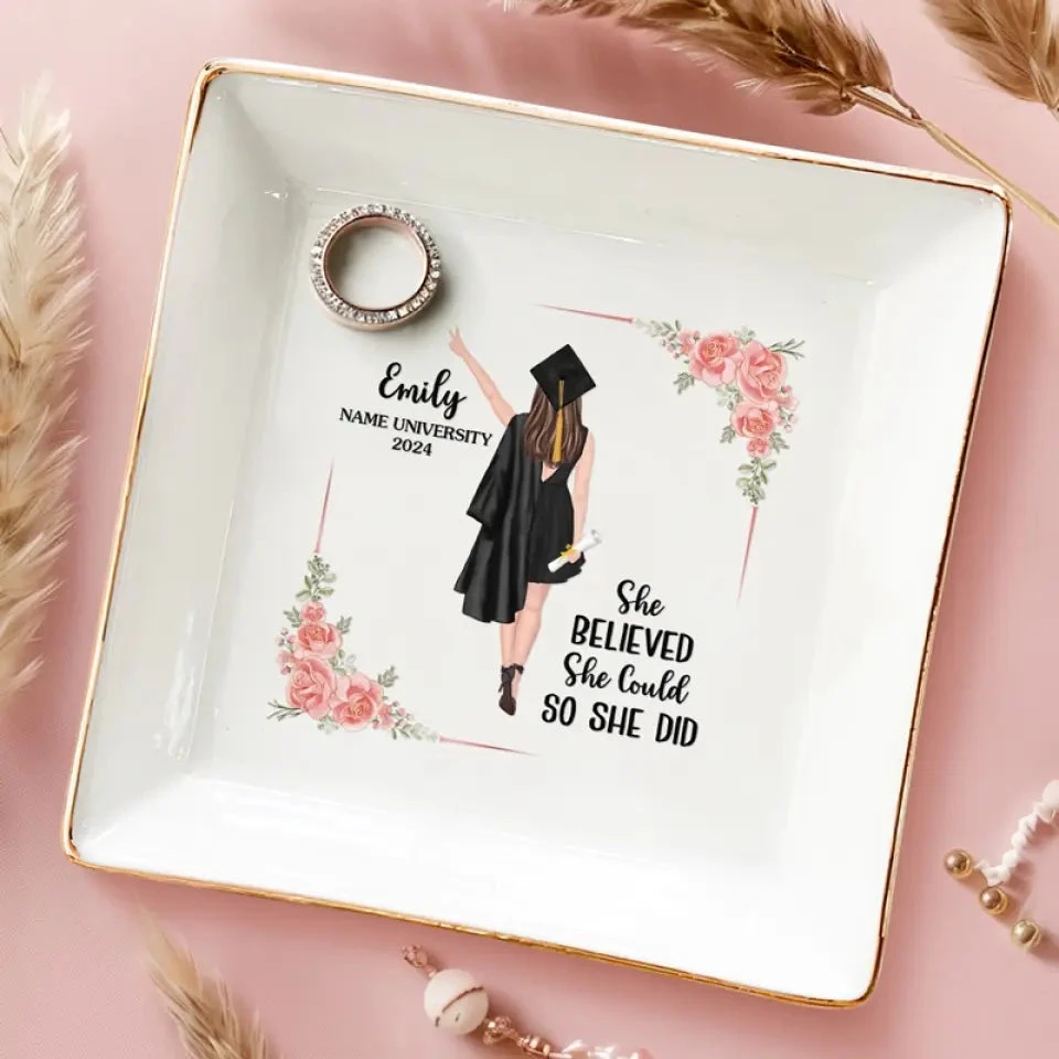 A Sweet Ending To The New Beginning - Family Personalized Custom Jewelry Dish - Graduation Gift For Family Members, Siblings, Brothers, Sisters 3 A Sweet Ending To The New Beginning - Family Personalized Custom Jewelry Dish - Graduation Gift For Family Members, Siblings, Brothers, Sisters - Image 3