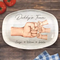 Family Means Putting Your Arms Around Each Other - Family Personalized Custom Platter - Father's Day, Gift For Dad, Grandpa -Pawfect House Store 663c635c0ad53