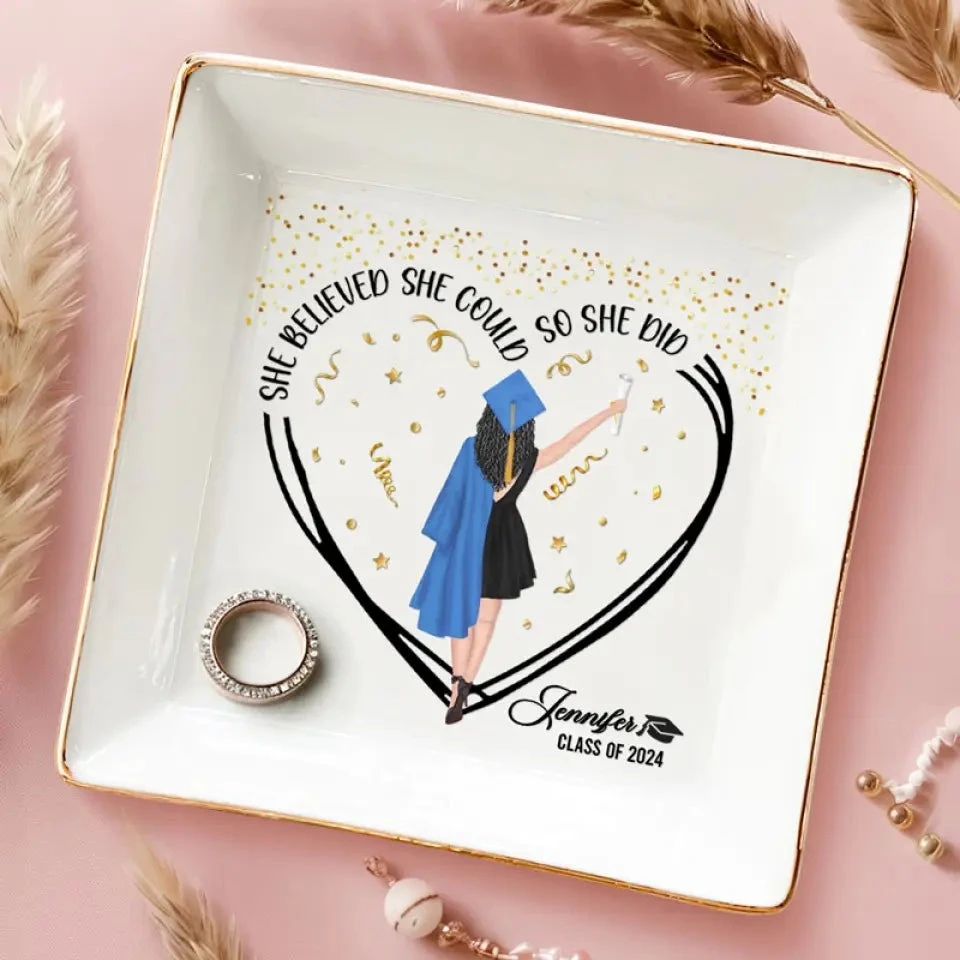 A Sweet Ending To A New Beginning - Family Personalized Custom Jewelry Dish - Graduation Gift For Family Members, Siblings, Brothers, Sisters 3 A Sweet Ending To A New Beginning - Family Personalized Custom Jewelry Dish - Graduation Gift For Family Members, Siblings, Brothers, Sisters - Image 3
