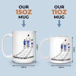 Happy Father's Day - Family Personalized Custom Mug - Father's Day, Gift For Dad -Pawfect House Store 663dc350a1923