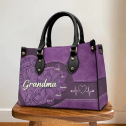 Grandma You Are The Sun In My Life - Family Personalized Custom Leather Handbag - Mother's Day, Gift For Mom, Grandma 9 Grandma You Are The Sun In My Life - Family Personalized Custom Leather Handbag - Mother's Day, Gift For Mom, Grandma -Pawfect House Store 663dd5ea304e6