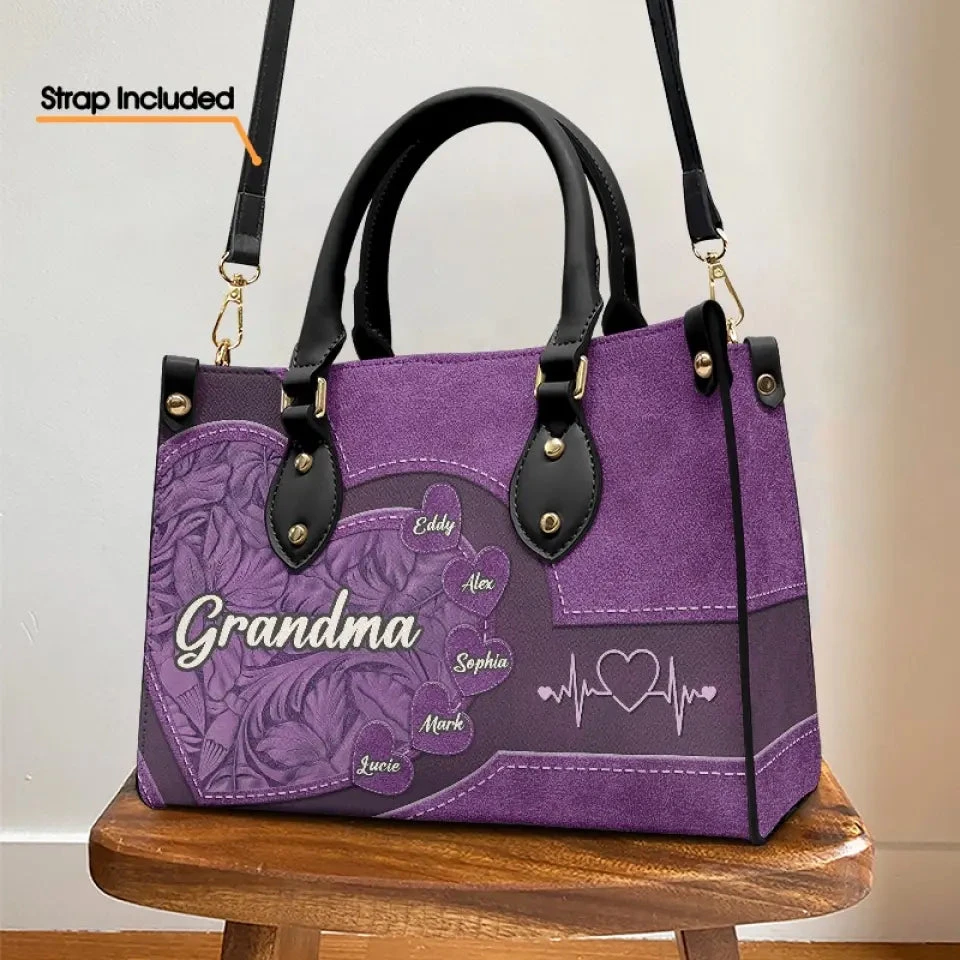 Grandma You Are The Sun In My Life - Family Personalized Custom Leather Handbag - Mother's Day, Gift For Mom, Grandma 6 Grandma You Are The Sun In My Life - Family Personalized Custom Leather Handbag - Mother's Day, Gift For Mom, Grandma - Image 6