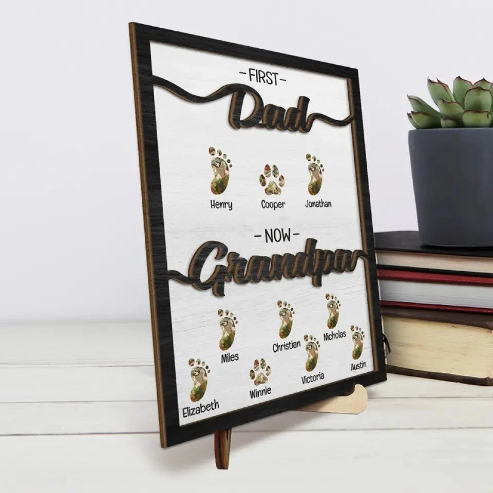 I’m So Lucky To Have Your Love - Family Personalized Custom 2-Layered Wooden Plaque With Stand - Father's Day, Gift For Dad, Grandpa 4 I’m So Lucky To Have Your Love - Family Personalized Custom 2-Layered Wooden Plaque With Stand - Father's Day, Gift For Dad, Grandpa - Image 4