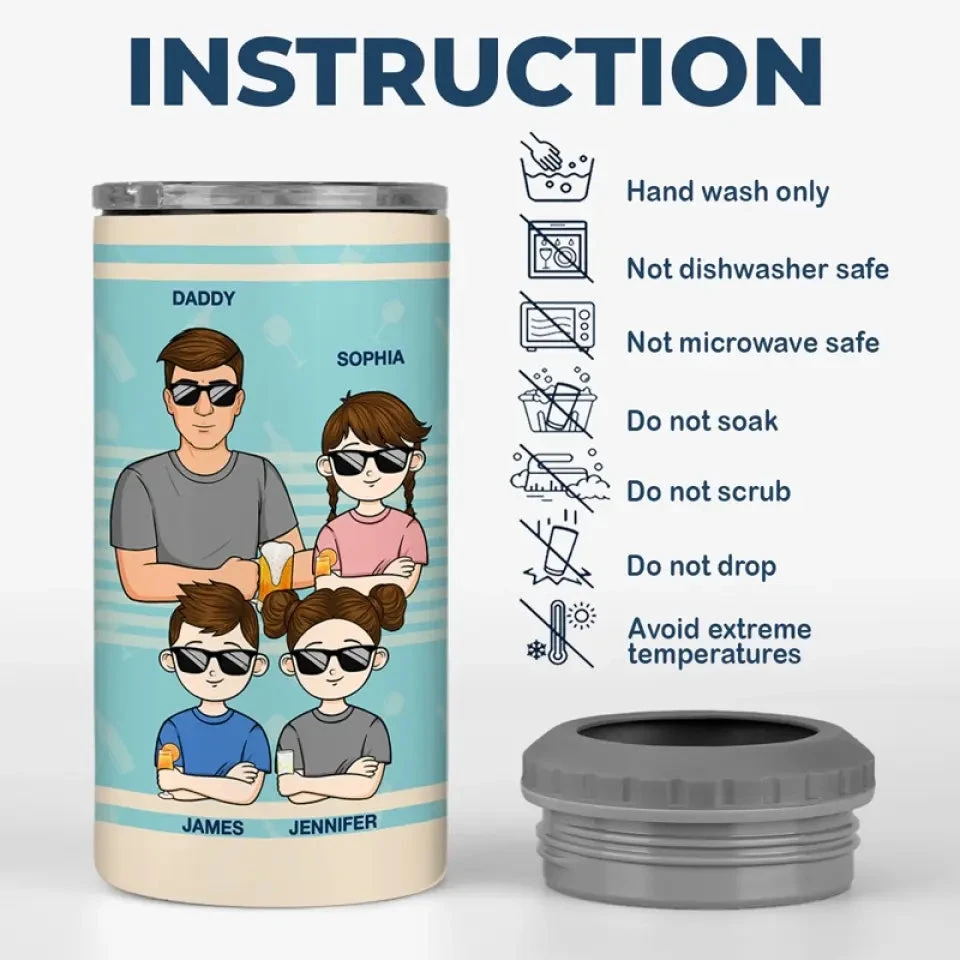 Dear Dad Great Job We're Awesome - Family Personalized Custom 4 In 1 Can Cooler Tumbler - Father's Day, Gift For Dad, Grandpa 6 Dear Dad Great Job We're Awesome - Family Personalized Custom 4 In 1 Can Cooler Tumbler - Father's Day, Gift For Dad, Grandpa - Image 6