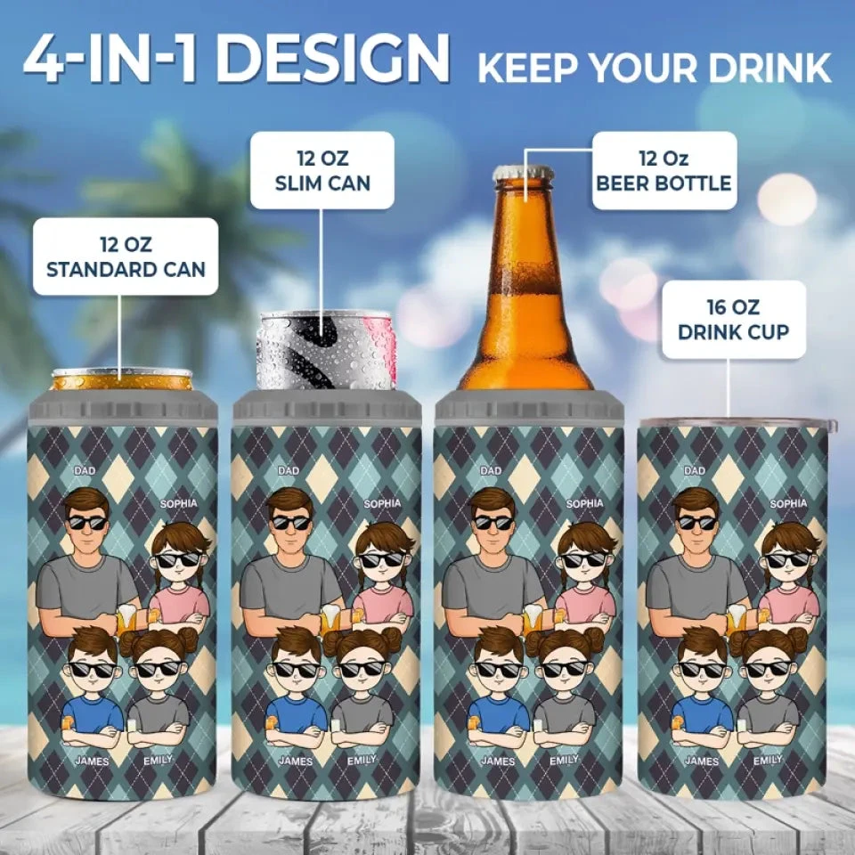 To Dad From The Reason You Drink - Family Personalized Custom 4 In 1 Can Cooler Tumbler - Father's Day, Gift For Dad, Grandpa 4 To Dad From The Reason You Drink - Family Personalized Custom 4 In 1 Can Cooler Tumbler - Father's Day, Gift For Dad, Grandpa - Image 4
