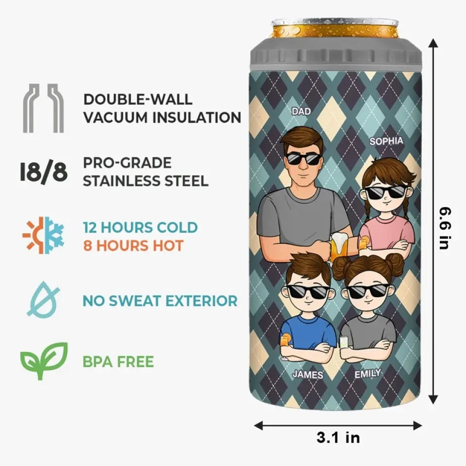To Dad From The Reason You Drink - Family Personalized Custom 4 In 1 Can Cooler Tumbler - Father's Day, Gift For Dad, Grandpa 5 To Dad From The Reason You Drink - Family Personalized Custom 4 In 1 Can Cooler Tumbler - Father's Day, Gift For Dad, Grandpa - Image 5