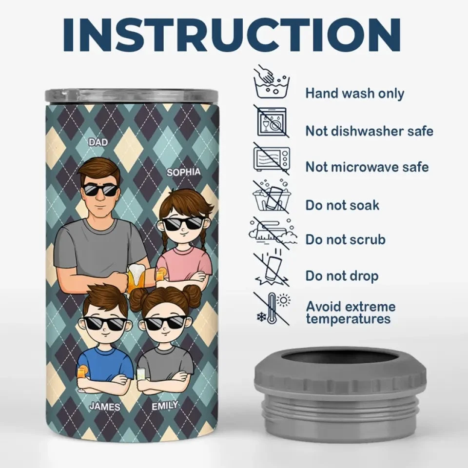 To Dad From The Reason You Drink - Family Personalized Custom 4 In 1 Can Cooler Tumbler - Father's Day, Gift For Dad, Grandpa 6 To Dad From The Reason You Drink - Family Personalized Custom 4 In 1 Can Cooler Tumbler - Father's Day, Gift For Dad, Grandpa - Image 6
