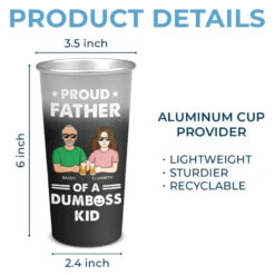 Dear Dad Great Job We're Awesome - Family Personalized Custom Aluminum Changing Color Cup - Father's Day, Gift For Dad, Grandpa -Pawfect House Store 6645b279f303f