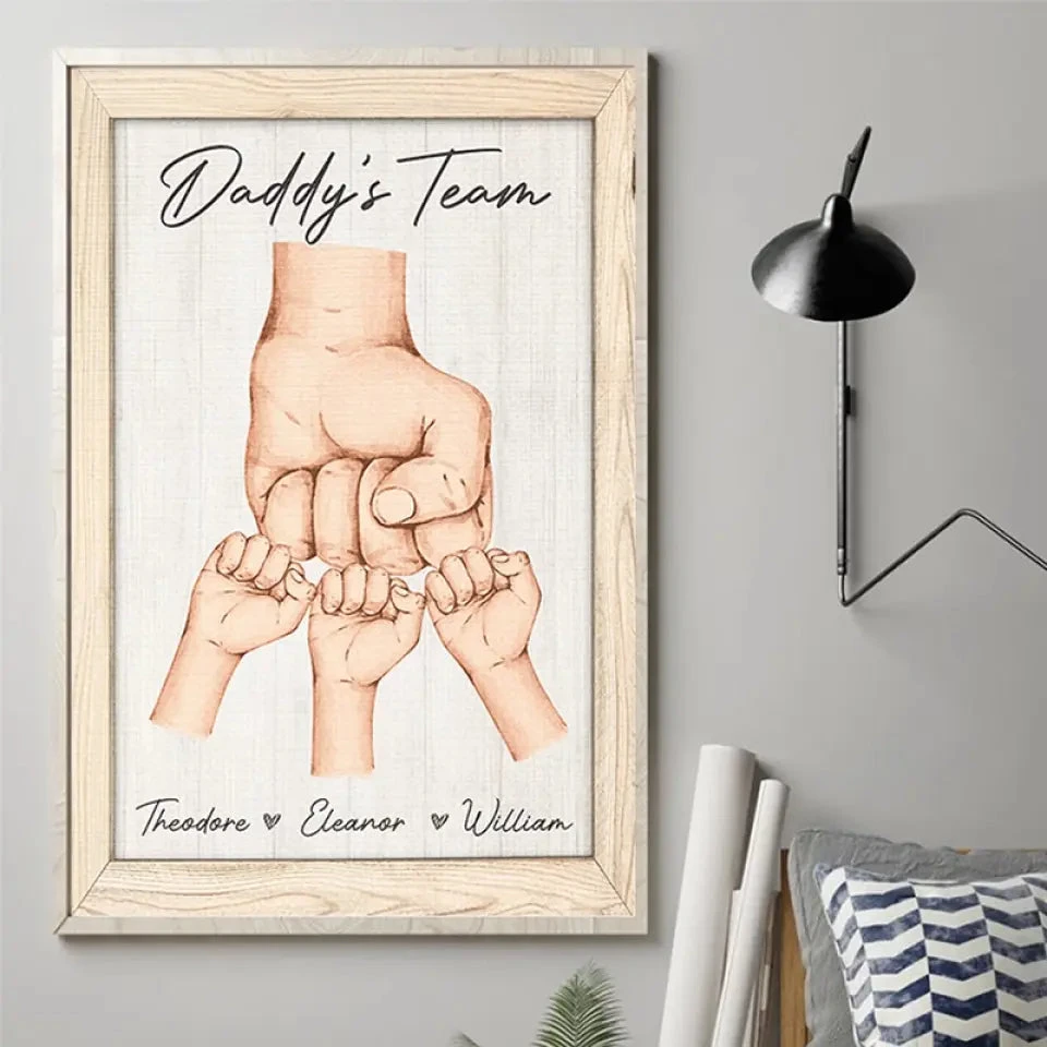 Side By Side With Daddy's Team - Family Personalized Custom Vertical Poster - Father's Day, Gift For Dad, Grandpa 4 Side By Side With Daddy's Team - Family Personalized Custom Vertical Poster - Father's Day, Gift For Dad, Grandpa - Image 4