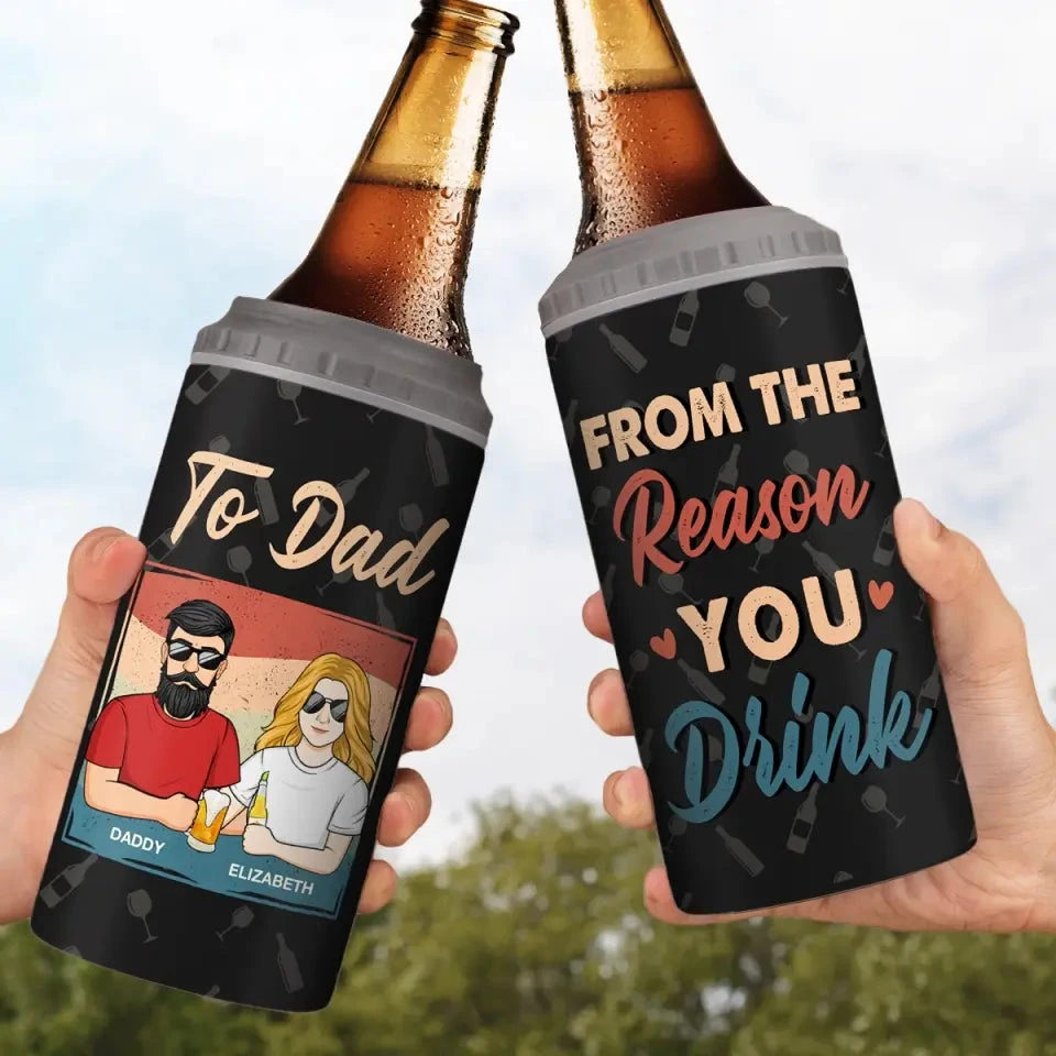 To Dad From The Reasons You Drink - Family Personalized Custom 4 In 1 Can Cooler Tumbler - Father's Day, Gift For Dad, Grandpa 3 To Dad From The Reasons You Drink - Family Personalized Custom 4 In 1 Can Cooler Tumbler - Father's Day, Gift For Dad, Grandpa - Image 3