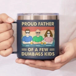 Proud Father Of A Few Kids - Family Personalized Custom 14oz Stainless Steel Tumbler With Handle - Father's Day, Gift For Dad, Grandpa 9 Proud Father Of A Few Kids - Family Personalized Custom 14oz Stainless Steel Tumbler With Handle - Father's Day, Gift For Dad, Grandpa -Pawfect House Store 664c648f700be