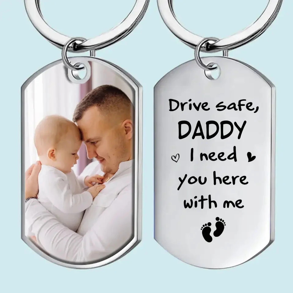 Custom Photo Daddy, Your Safety Is Priority - Family Personalized Custom Keychain - Father's Day, Birthday Gift For First Dad 2 Custom Photo Daddy, Your Safety Is Priority - Family Personalized Custom Keychain - Father's Day, Birthday Gift For First Dad - Image 2