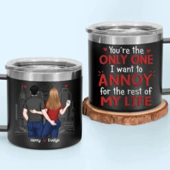 You Are Still Hotter Than This Coffee - Couple Personalized Custom 14oz Stainless Steel Tumbler With Handle - Gift For Husband Wife, Anniversary -Pawfect House Store 664eb5b4458d5