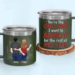 You Are Still Hotter Than This Coffee - Couple Personalized Custom 14oz Stainless Steel Tumbler With Handle - Gift For Husband Wife, Anniversary -Pawfect House Store 664eb5b47b542