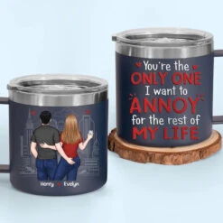 You Are Still Hotter Than This Coffee - Couple Personalized Custom 14oz Stainless Steel Tumbler With Handle - Gift For Husband Wife, Anniversary -Pawfect House Store 664eb5b4bb5c1