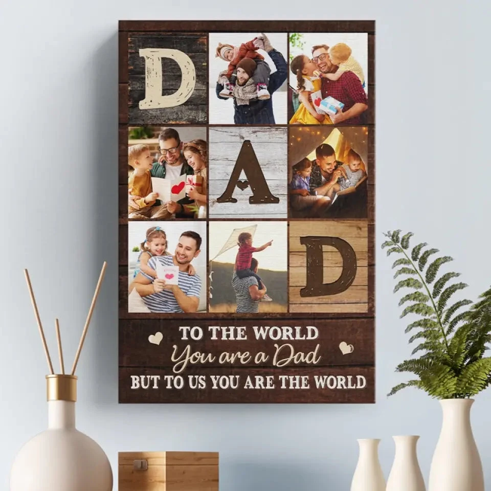 Custom Photo Daddy, You Mean A Lot To Me - Family Personalized Custom Vertical Canvas - Father's Day, Gift For Dad 6 Custom Photo Daddy, You Mean A Lot To Me - Family Personalized Custom Vertical Canvas - Father's Day, Gift For Dad - Image 6