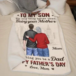 Watching You Be A Dad - Family Personalized Custom Blanket - Father's Day Gift For Son -Pawfect House Store 664ec5ae5e04a
