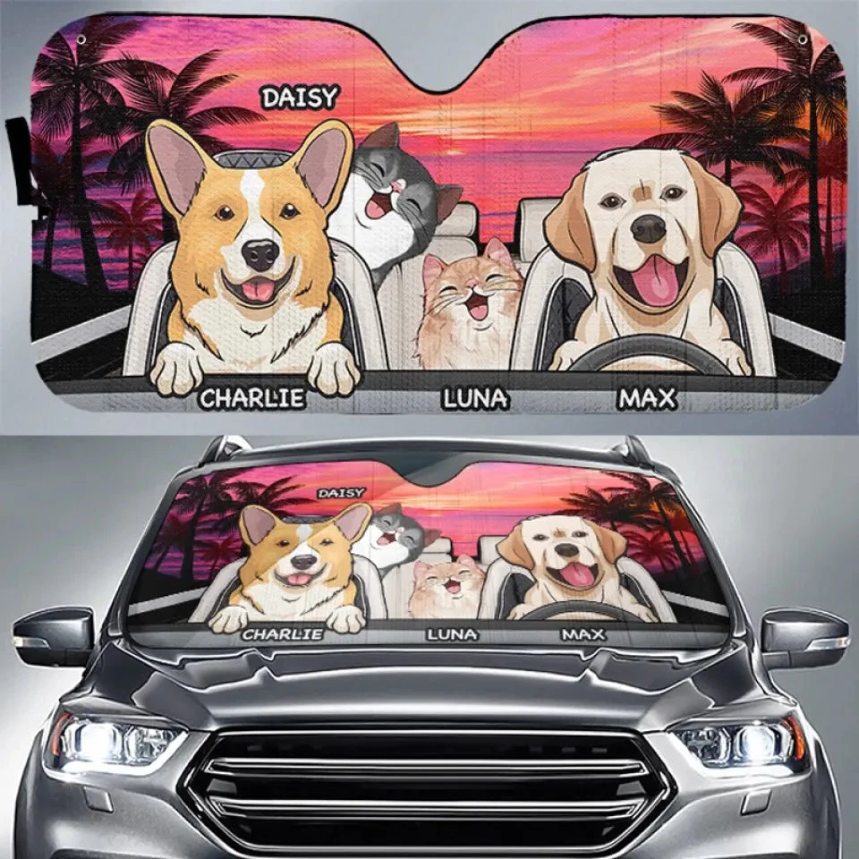 The Journey Of Life Is Sweeter When Traveled With A Dog - Dog & Cat Personalized Custom Auto Windshield Sunshade, Car Window Protector - Gift For Pet Owners, Pet Lovers 1 The Journey Of Life Is Sweeter When Traveled With A Dog - Dog & Cat Personalized Custom Auto Windshield Sunshade, Car Window Protector - Gift For Pet Owners, Pet Lovers