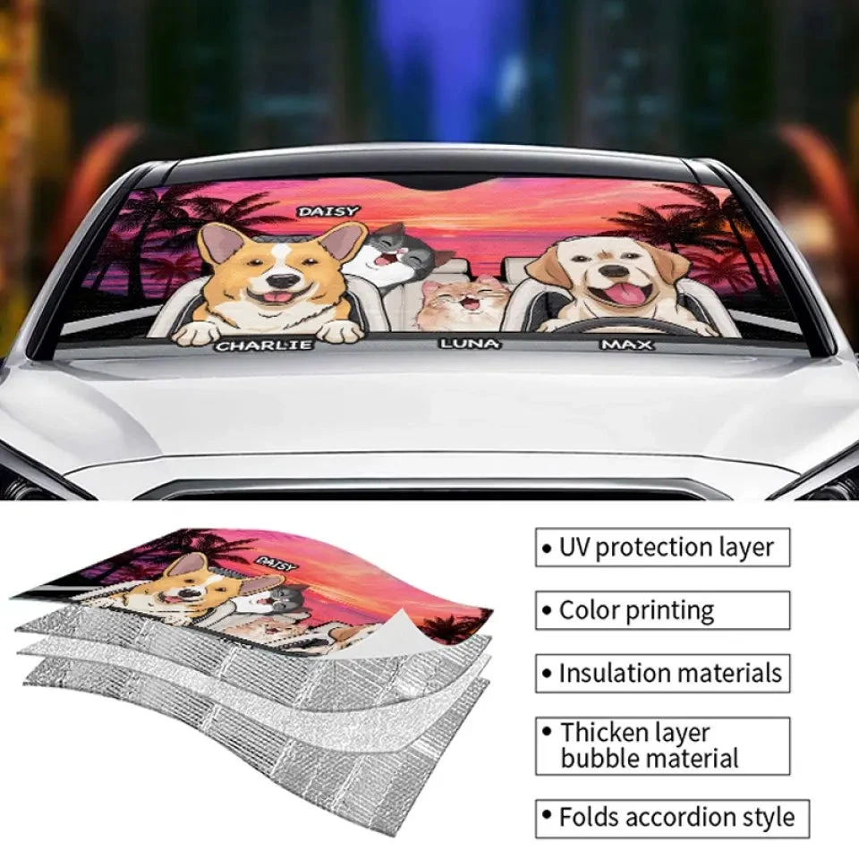 The Journey Of Life Is Sweeter When Traveled With A Dog - Dog & Cat Personalized Custom Auto Windshield Sunshade, Car Window Protector - Gift For Pet Owners, Pet Lovers 4 The Journey Of Life Is Sweeter When Traveled With A Dog - Dog & Cat Personalized Custom Auto Windshield Sunshade, Car Window Protector - Gift For Pet Owners, Pet Lovers - Image 4