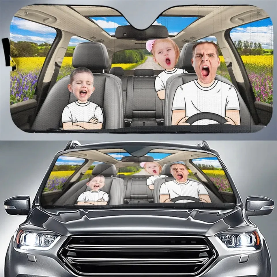 Custom Photo Driving Together, Bonding Forever - Family Personalized Custom Auto Windshield Sunshade, Car Window Protector - Gift For Family Members 1 Custom Photo Driving Together, Bonding Forever - Family Personalized Custom Auto Windshield Sunshade, Car Window Protector - Gift For Family Members