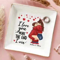 Our Hearts Speak The Same Language - Couple Personalized Custom Jewelry Dish - Gift For Husband Wife, Anniversary 7 Our Hearts Speak The Same Language - Couple Personalized Custom Jewelry Dish - Gift For Husband Wife, Anniversary -Pawfect House Store 664f2680ae50b