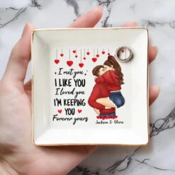 Our Hearts Speak The Same Language - Couple Personalized Custom Jewelry Dish - Gift For Husband Wife, Anniversary 8 Our Hearts Speak The Same Language - Couple Personalized Custom Jewelry Dish - Gift For Husband Wife, Anniversary -Pawfect House Store 664f26822df1e