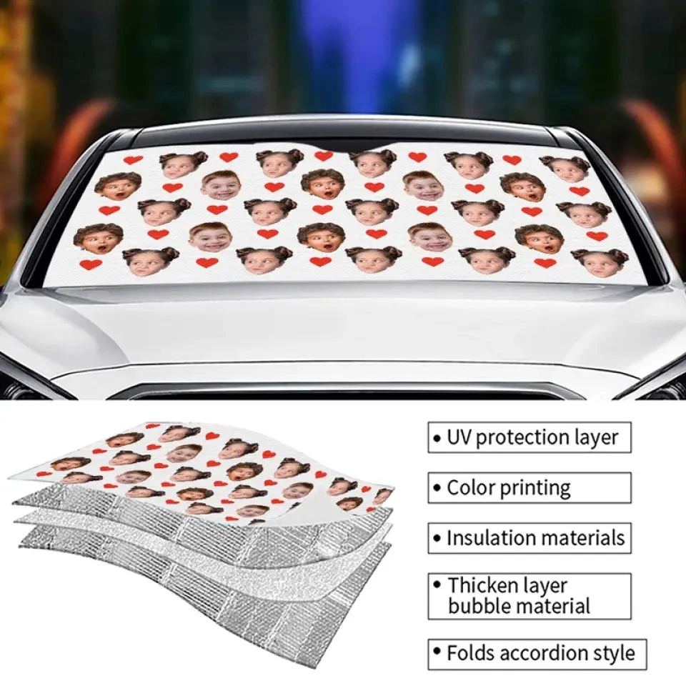 Custom Photo Family Adventures Create The Best Memories - Family Personalized Custom Auto Windshield Sunshade, Car Window Protector - Gift For Family Members 4 Custom Photo Family Adventures Create The Best Memories - Family Personalized Custom Auto Windshield Sunshade, Car Window Protector - Gift For Family Members - Image 4