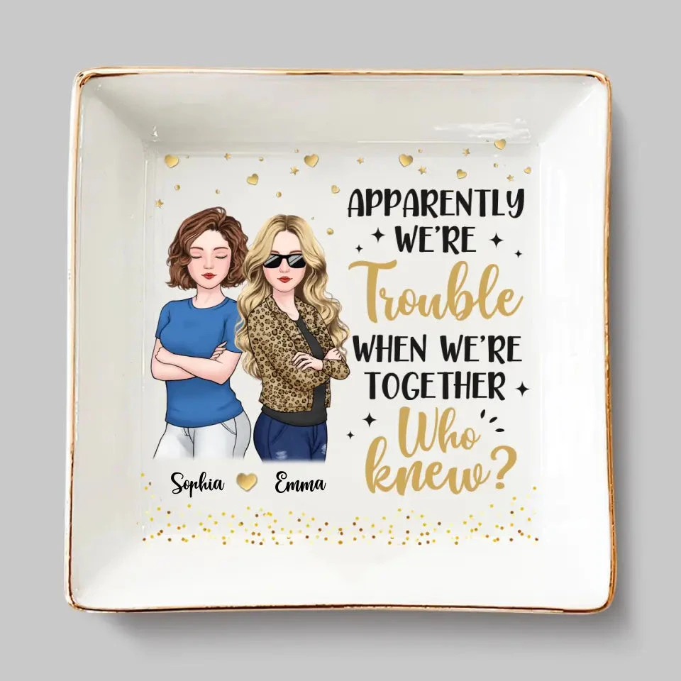 To Friendship Every Burden's Light - Bestie Personalized Custom Jewelry Dish - Gift For Best Friends, BFF, Sisters 2 To Friendship Every Burden's Light - Bestie Personalized Custom Jewelry Dish - Gift For Best Friends, BFF, Sisters - Image 2