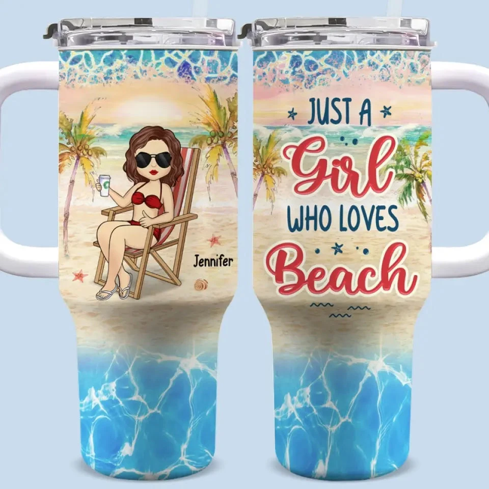Life Is Better At The Beach - Bestie Personalized Custom 40 Oz Stainless Steel Tumbler With Handle - Summer Vacation Gift For Best Friends, BFF, Sisters 1 Life Is Better At The Beach - Bestie Personalized Custom 40 Oz Stainless Steel Tumbler With Handle - Summer Vacation Gift For Best Friends, BFF, Sisters
