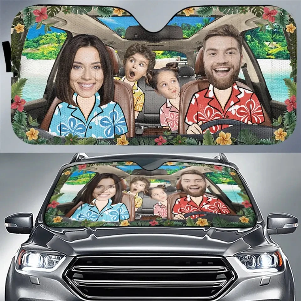 Custom Photo Memories Are Made Mile By Mile - Family Personalized Custom Auto Windshield Sunshade, Car Window Protector - Gift For Family Members 1 Custom Photo Memories Are Made Mile By Mile - Family Personalized Custom Auto Windshield Sunshade, Car Window Protector - Gift For Family Members