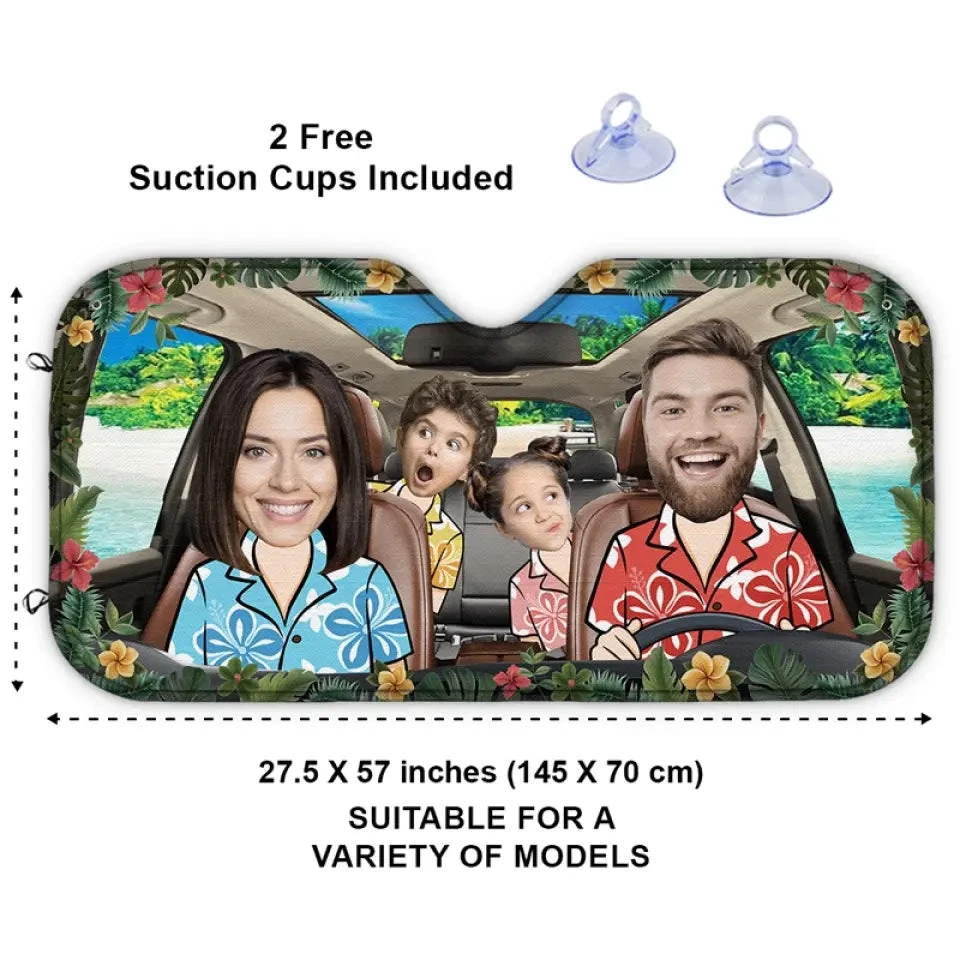 Custom Photo Memories Are Made Mile By Mile - Family Personalized Custom Auto Windshield Sunshade, Car Window Protector - Gift For Family Members 3 Custom Photo Memories Are Made Mile By Mile - Family Personalized Custom Auto Windshield Sunshade, Car Window Protector - Gift For Family Members - Image 3