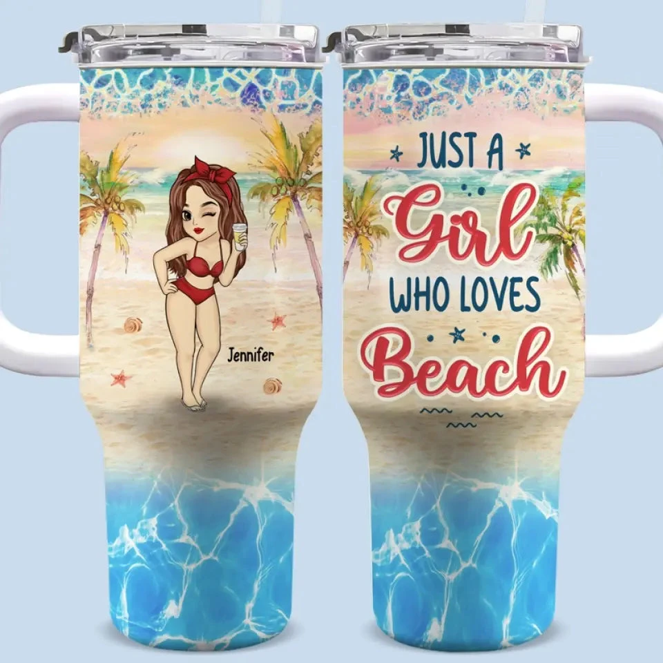 Summertime And The Livin’ Is Easy - Bestie Personalized Custom 40 Oz Stainless Steel Tumbler With Handle - Summer Vacation Gift For Best Friends, BFF, Sisters 1 Summertime And The Livin’ Is Easy - Bestie Personalized Custom 40 Oz Stainless Steel Tumbler With Handle - Summer Vacation Gift For Best Friends, BFF, Sisters