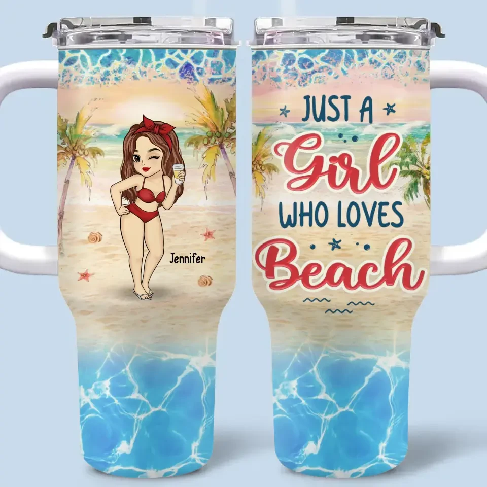 Summertime And The Livin’ Is Easy - Bestie Personalized Custom 40 Oz Stainless Steel Tumbler With Handle - Summer Vacation Gift For Best Friends, BFF, Sisters 2 Summertime And The Livin’ Is Easy - Bestie Personalized Custom 40 Oz Stainless Steel Tumbler With Handle - Summer Vacation Gift For Best Friends, BFF, Sisters - Image 2