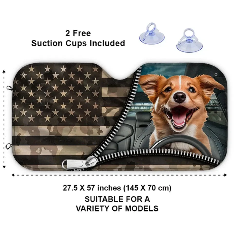 Custom Photo Life Is A Grand Adventure, Go Live It - Dog & Cat Personalized Custom Auto Windshield Sunshade, Car Window Protector - Gift For Pet Owners, Pet Lovers 3 Custom Photo Life Is A Grand Adventure, Go Live It - Dog & Cat Personalized Custom Auto Windshield Sunshade, Car Window Protector - Gift For Pet Owners, Pet Lovers - Image 3