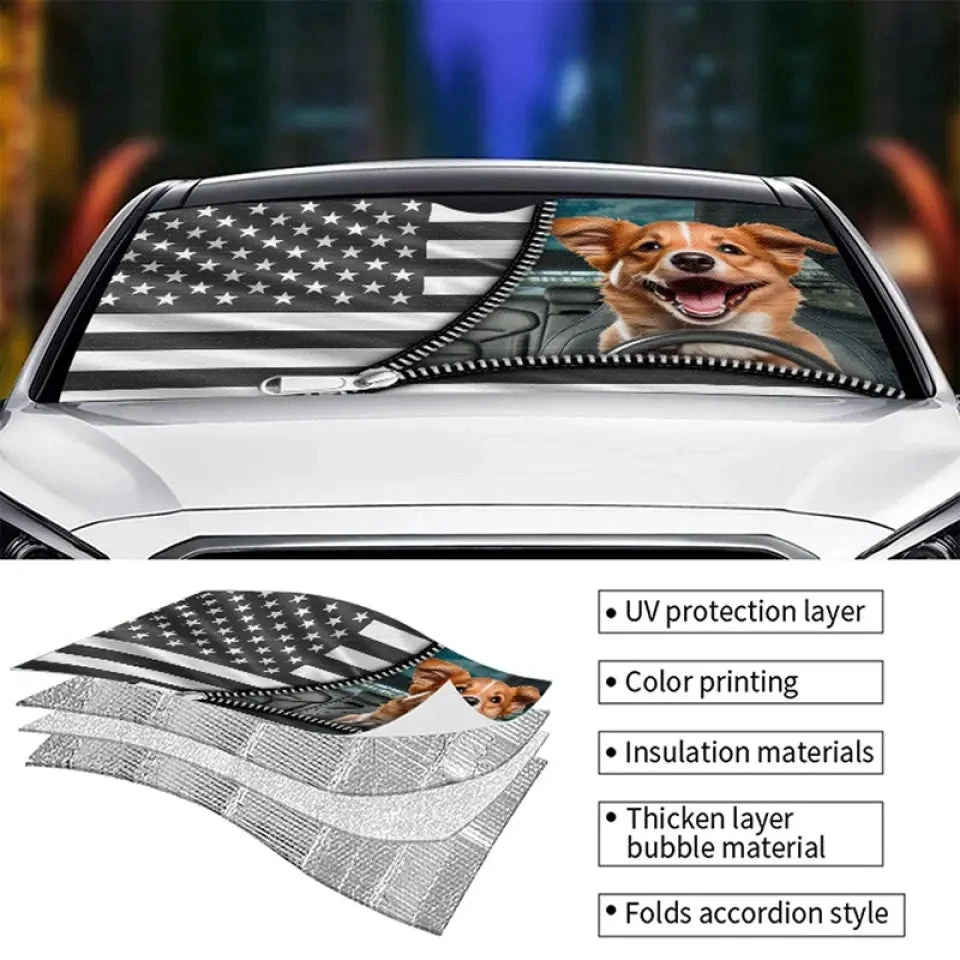 Custom Photo Life Is A Grand Adventure, Go Live It - Dog & Cat Personalized Custom Auto Windshield Sunshade, Car Window Protector - Gift For Pet Owners, Pet Lovers 4 Custom Photo Life Is A Grand Adventure, Go Live It - Dog & Cat Personalized Custom Auto Windshield Sunshade, Car Window Protector - Gift For Pet Owners, Pet Lovers - Image 4