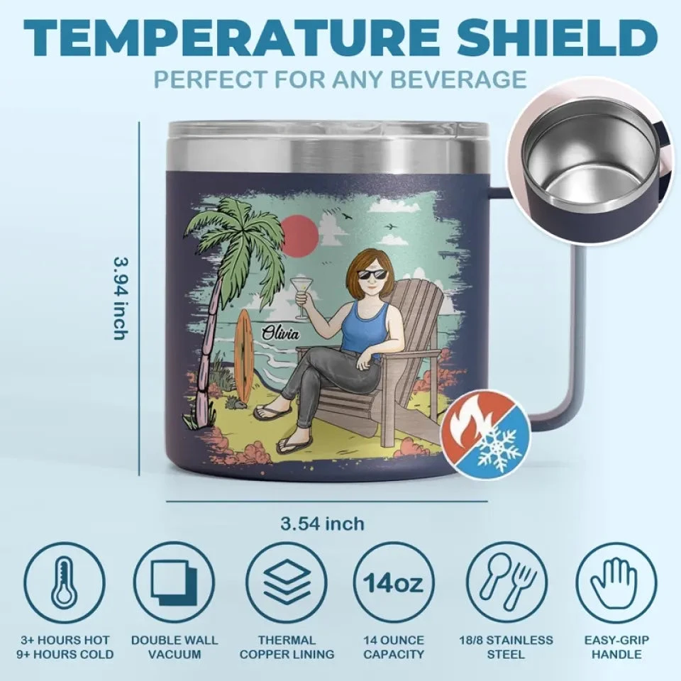 Not My Problem Anymore - Personalized Custom 14oz Stainless Steel Tumbler With Handle - Appreciation, Retirement Gift For Coworkers, Work Friends, Colleagues 4 Not My Problem Anymore - Personalized Custom 14oz Stainless Steel Tumbler With Handle - Appreciation, Retirement Gift For Coworkers, Work Friends, Colleagues - Image 4