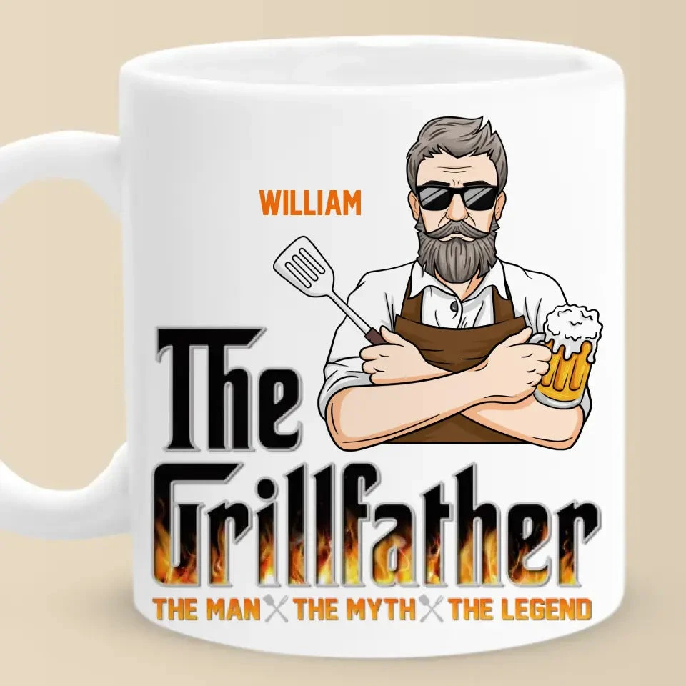 The Grillfather - Family Personalized Custom Mug - Father's Day, Gift For Dad, Grandpa 2 The Grillfather - Family Personalized Custom Mug - Father's Day, Gift For Dad, Grandpa - Image 2