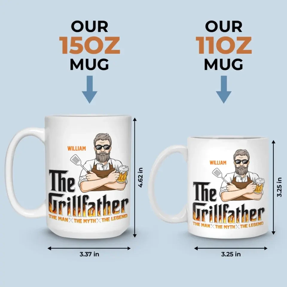 The Grillfather - Family Personalized Custom Mug - Father's Day, Gift For Dad, Grandpa 5 The Grillfather - Family Personalized Custom Mug - Father's Day, Gift For Dad, Grandpa - Image 5