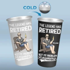 Retired People Feel Happy On Monday - Personalized Custom Aluminum Changing Color Cup - Appreciation, Retirement Gift For Coworkers, Work Friends, Colleagues -Pawfect House Store 66542a6c0fc94